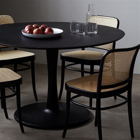 Euclid Black Round Dining Table 50" | Black round dining table, Round ...