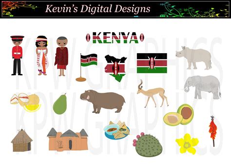 Countries of the World Kenya Clip-art in a PNG 300ppi Format. Personal ...