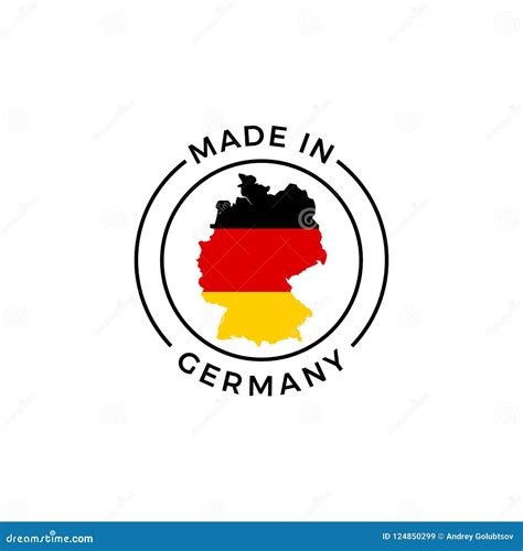 Made in Germany Label Icon of German Flag Map Stock Vector - Illustration of medal, label: 124850299