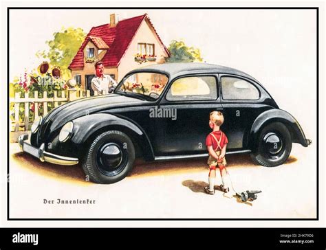 KDF Wagen 1930s Volkswagen advertisement KDF Wagen, Illustration from the manual of the first ...