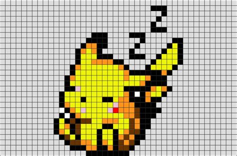 Sleeping Pikachu Pixel Art – BRIK