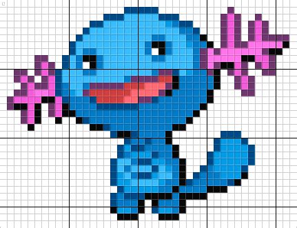 Wooper Pokemon Pixel Art