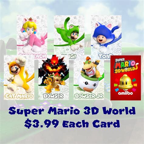 Super Mario 3D World Amiibo Card