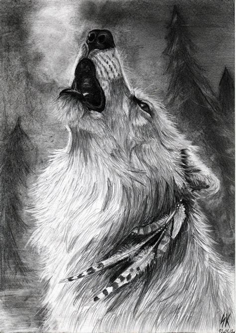 howling wolf pencil drawing by VilkuPL on DeviantArt