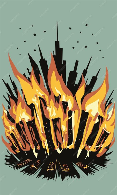 Premium Vector | Bonfire night invitation flyer illustration poster