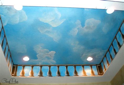 How To Paint Clouds Moving On Ceiling With Sponges | Shelly Lighting