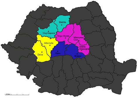 Transylvania Districts Map - MapSof.net