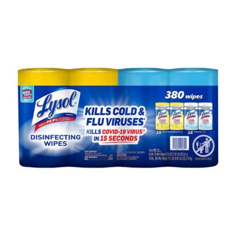 Lysol Disinfecting Wipes, Variety Pack, 95 Count (Pack Of 4), 4 count ...