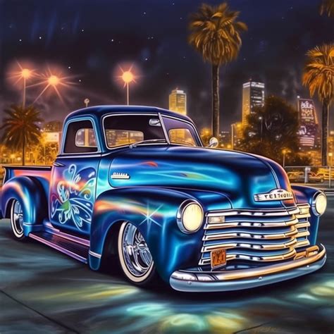 Chevy Lowrider Truck Drawings