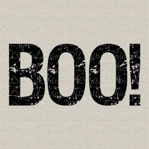 Halloween Boo Word Art Typography Holiday Decor Wall Decor Art