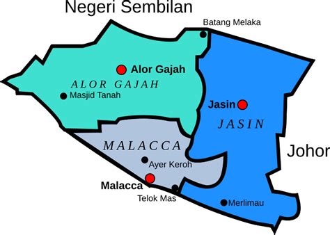 Map of Melaka, Malaysia - Openclipart