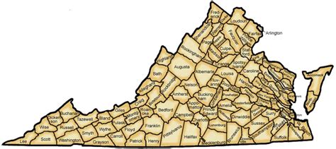 Virginia Map By Counties - Retha Charmane