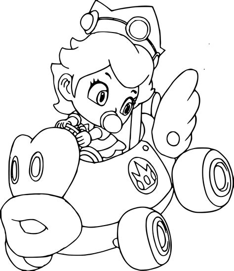 Peach Mario Kart coloring page - free printable coloring pages on coloori.com