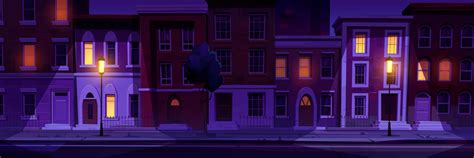 Cartoon city street at night 20596083 Vector Art at Vecteezy