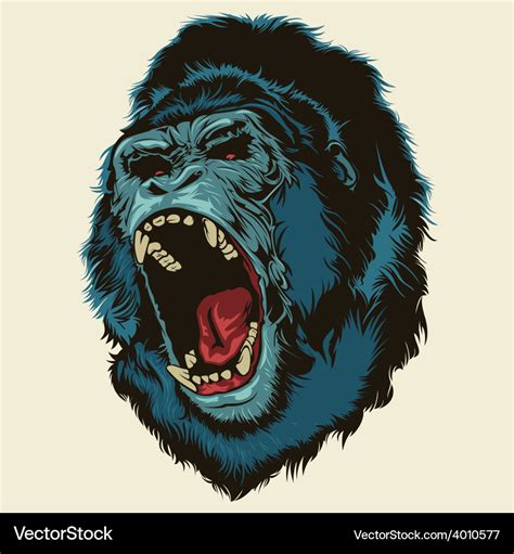 Angry gorilla head Royalty Free Vector Image - VectorStock