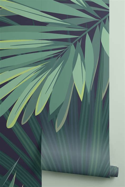 Green Tropical Plant Wallpaper Mural | Hovia