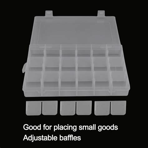 Plastic Grid Storage Box 18 Grids Clear Storage Transparent Container Compartment Box with ...