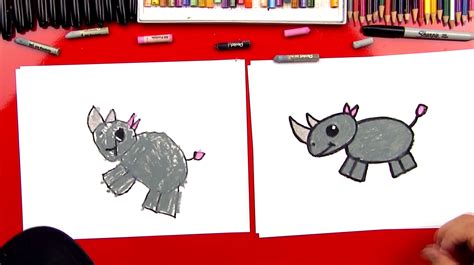 How To Draw A Cartoon Rhino - Art For Kids Hub