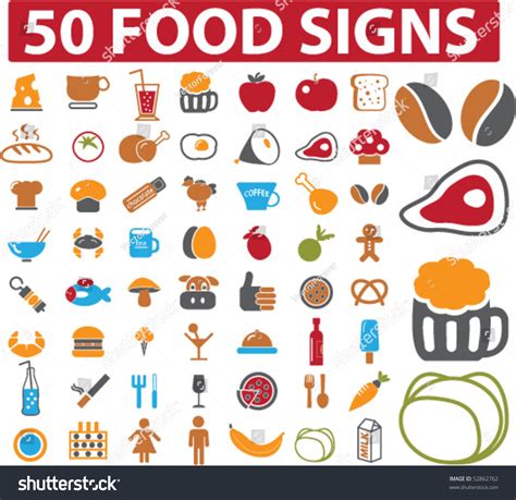 50 Food Signs. Vector - 52862762 : Shutterstock