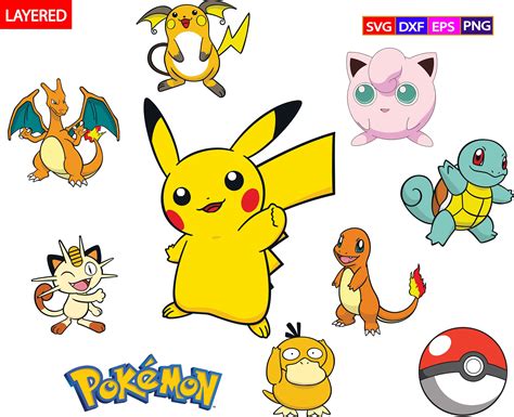 Pokemon Bundle Svg Cut Files Pokemon Characters Pokemon Vector Pokemon ...