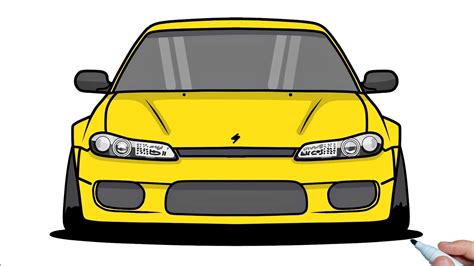 How To Draw A NISSAN SILVIA S14 STANCE Drawing A 3d Car