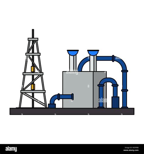 oil refinery gas factory cartoon Stock Vector Image & Art - Alamy