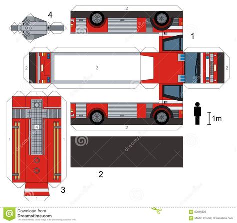 Paper Foldable Fire Truck - Origami