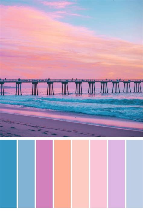 Beach sunset color pallet | Sunset color palette, Beach color palettes ...