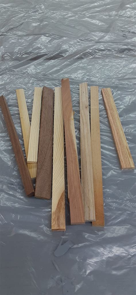 100 Piece Thin Wood Strips Multiple Woods Types. Different Lengths and Thickness - Etsy