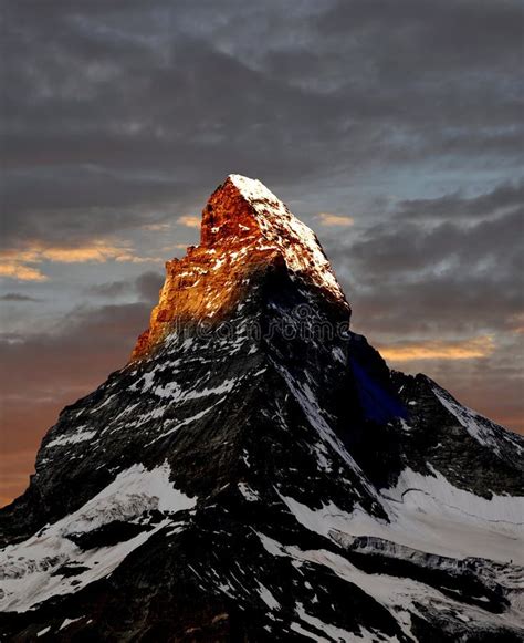 Sunrise on the Matterhorn stock photo. Image of range - 9188632