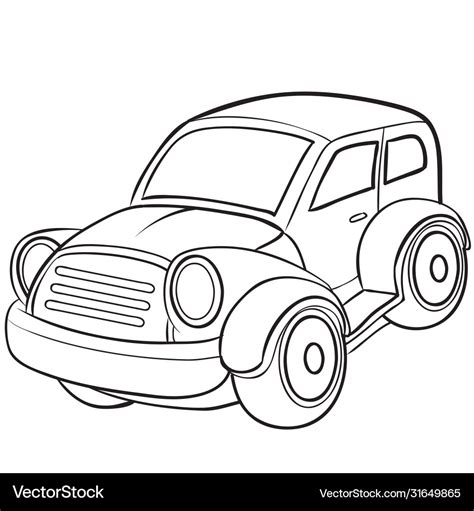 Cartoon car sketch coloring book Royalty Free Vector Image