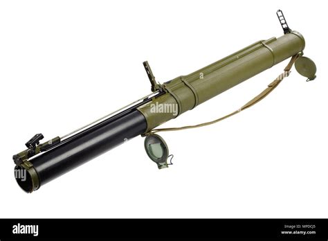 anti-tank rocket propelled grenade launcher isolated on white Stock ...