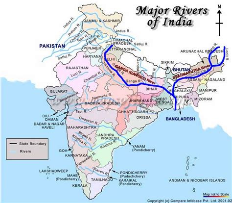 Map: Ganges & Brahmaputra Sacred Rivers of India | Ancient india map, Indian river map