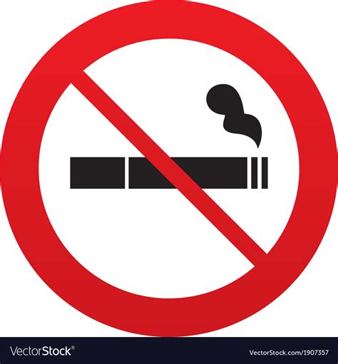 No smoking sign icon cigarette symbol Royalty Free Vector