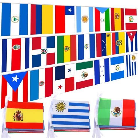 Buy 3 Set Latin America 21 Countries String s Assorted Latino Banners Spanish Language Country s ...