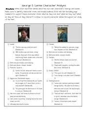 Copy of George and Lennie Character Analysis - George & Lennie ...