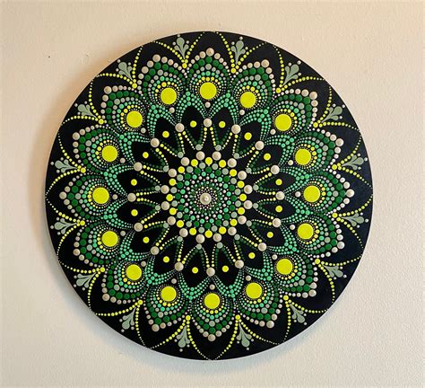 Mandala Dot Art On Canvas For Beginners - Rainbow Circle Of Life Dot Mandala On Canvas Board 8 X ...