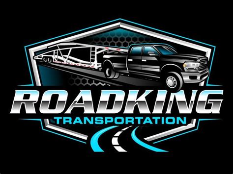 ROADKING TRANSPORTATION Logo Design with Mack Trucks