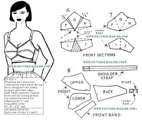 Drafting Bra pattern style 2 Sewing Bras, Bra Sewing Pattern, Underwear Pattern, Lingerie ...