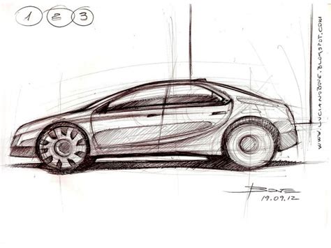 Car side view sketch tutorial - Car Body Design