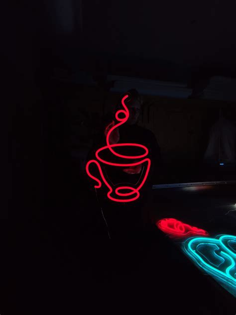 Cup Neon Sign Coffee Cup Led Neon Sign Tea Cup Neon Lights - Etsy