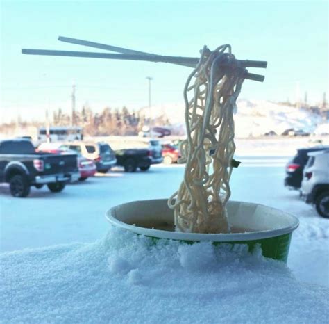 Gravity-defying frozen noodles take internet by storm | CBC News