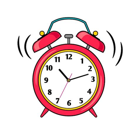 Premium Vector | Cartoon red ringing alarm clock