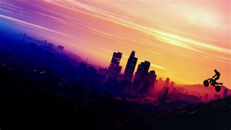 Download Fly In Style Above Los Santos In Gta 5 4K Wallpaper | Wallpapers.com