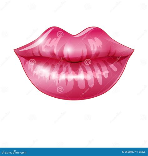 Pink lips stock vector. Illustration of cartoon, romance - 35608377