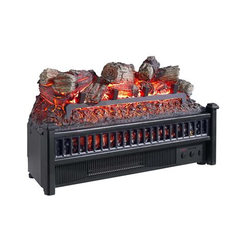 Shop Pleasant Hearth 23-in W 4,600-BTU Black Electric Fireplace Logs with Heater and Thermostat ...