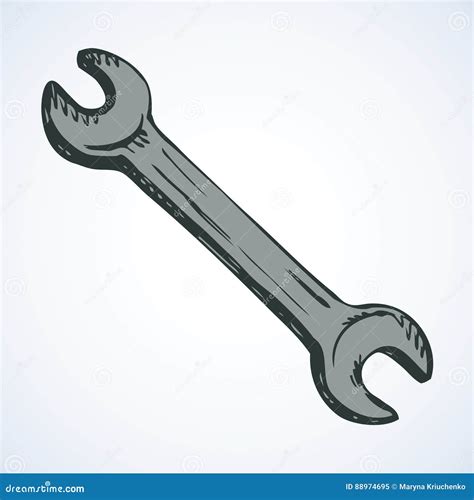 Wrench Simple Drawing ~ Wrench Drawn Sketch Illustration Doodle Hand | Bocamawasuag