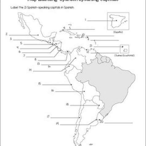 Printable Map Of Spanish Speaking Countries