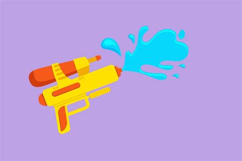 Premium Vector | Character flat drawing of water gun splashed water for ...