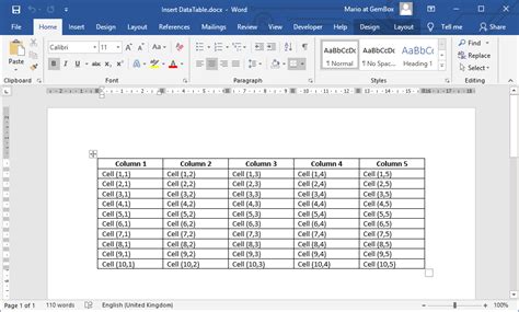 How To Insert Data In Table Word | Brokeasshome.com